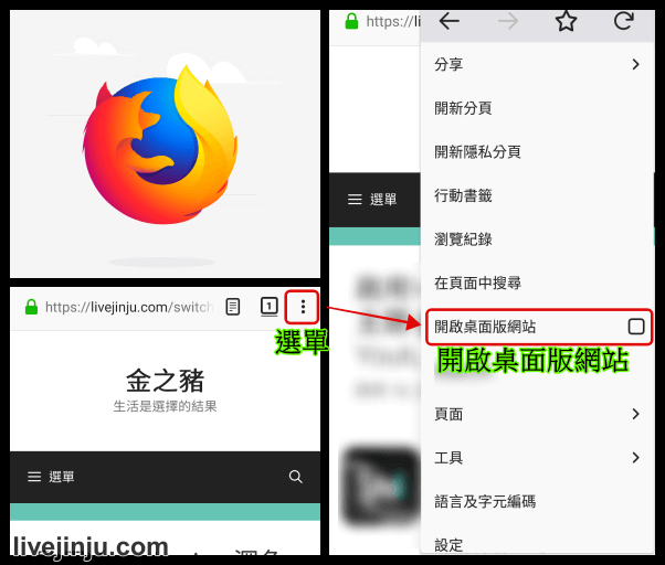 瀏覽器如何切換電腦版網站