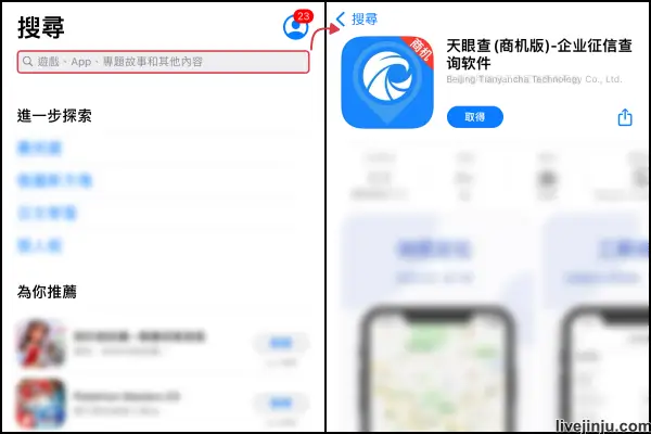 蘋果版 1 App Store (海外) 天眼查 ios